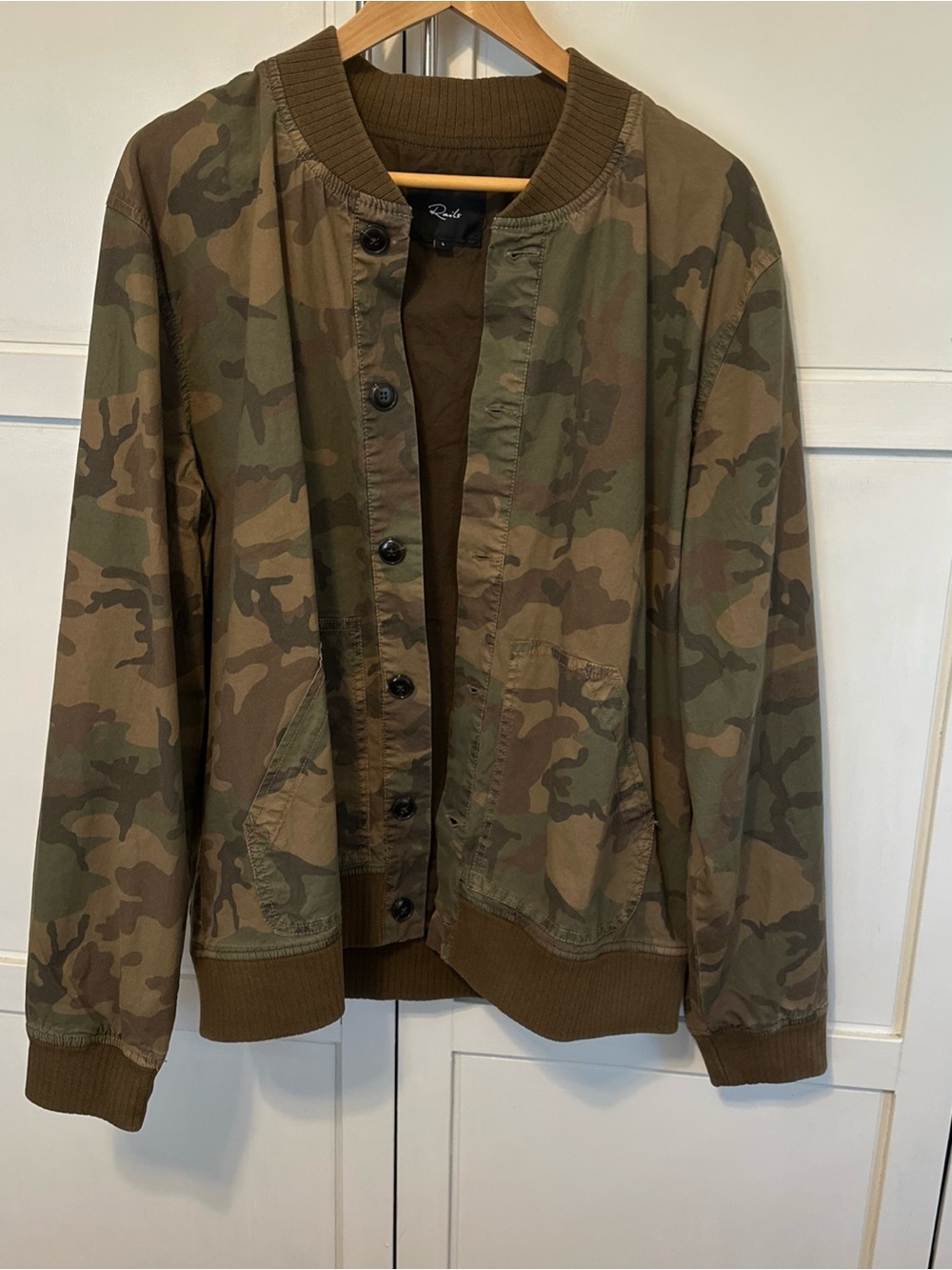 Rails Aston woodland Camo Bomber Jacket - Men's Olive Green